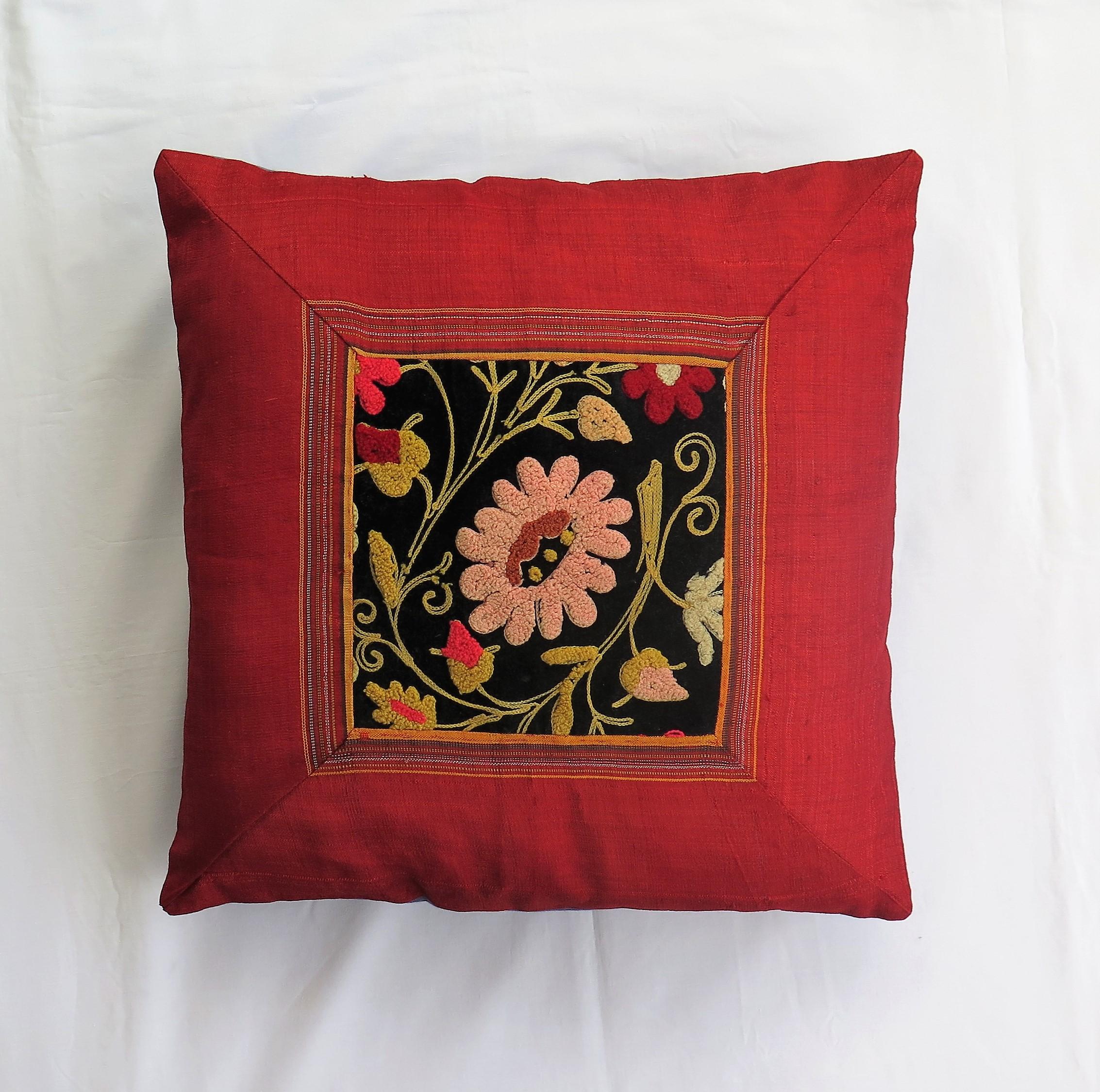 red silk cushion