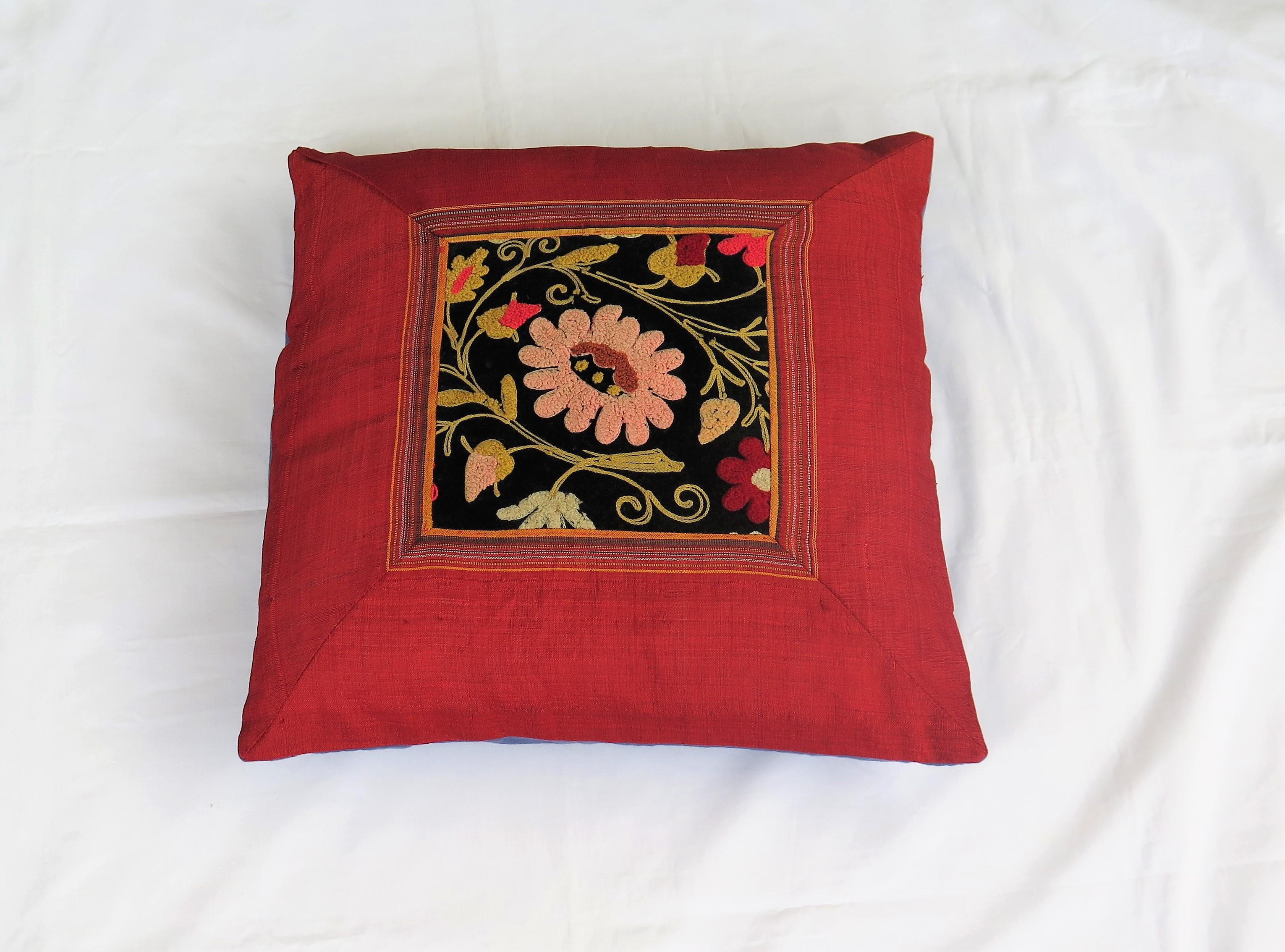Hand-Crafted Art Nouveau Cushion or Pillow hand Embroidered, Circa 1900 For Sale