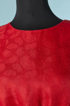 Ärmelloses Cocktailkleid aus roter Seide in Gazar mit Gürtel GIVENCHY NOUVELLE BOUTIQUE