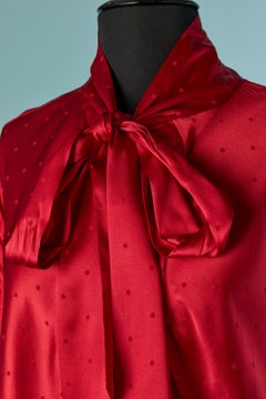 Red silk jacquard shirt with polka dot pattern and bow tie ALEXANDRE VAUTHIER