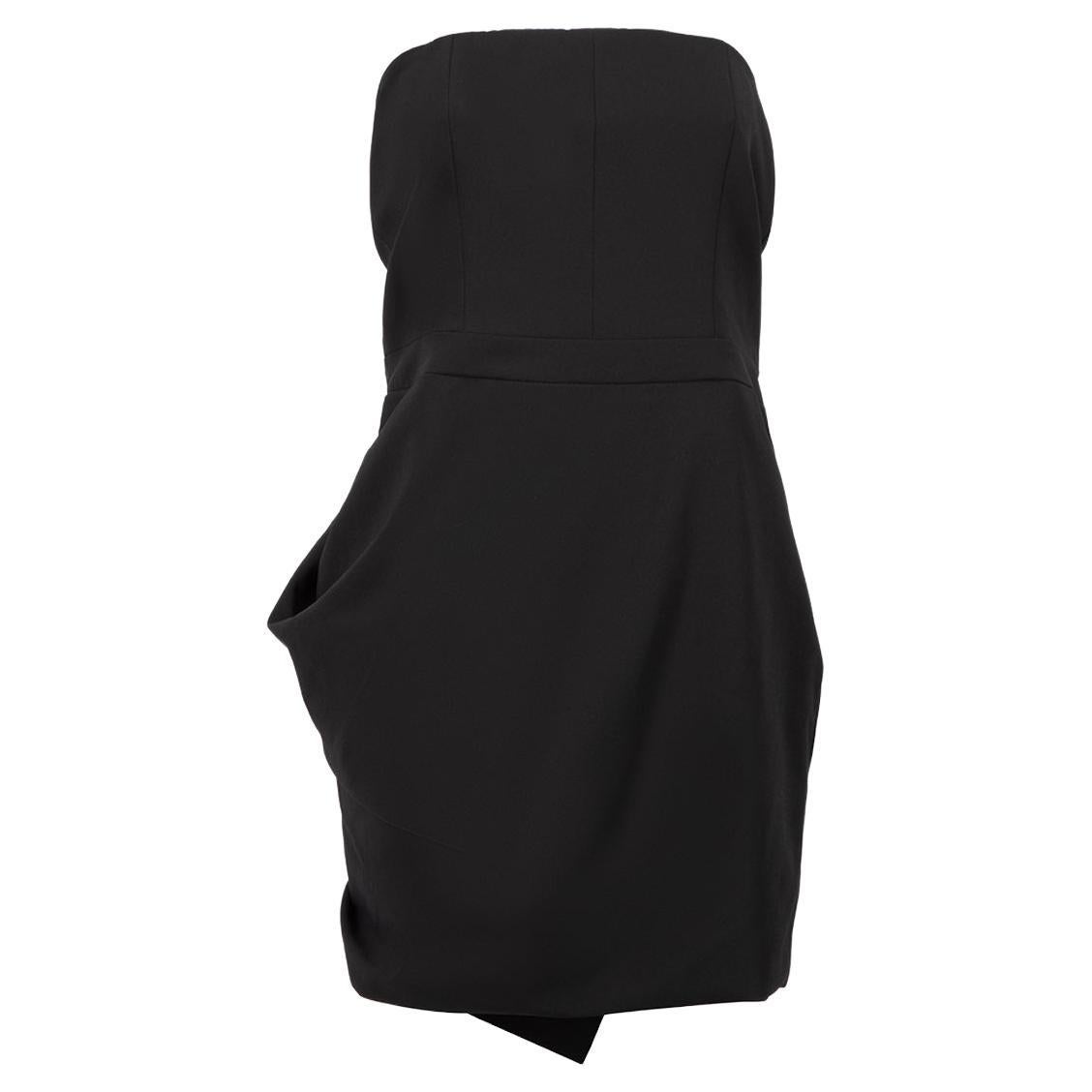 Vintage Black Strapless Mini Dress Size L For Sale