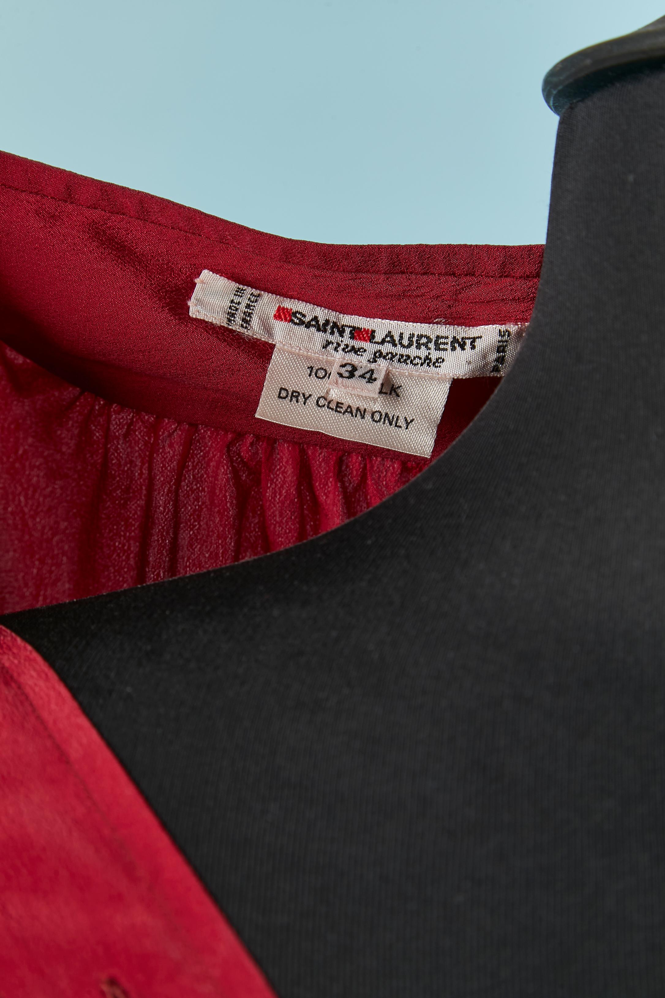 Red silk shirt Saint Laurent Rive Gauche For Sale 3