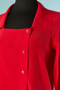 Red silk shirt with side button closure SAINT LAURENT RIVE GAUCHE