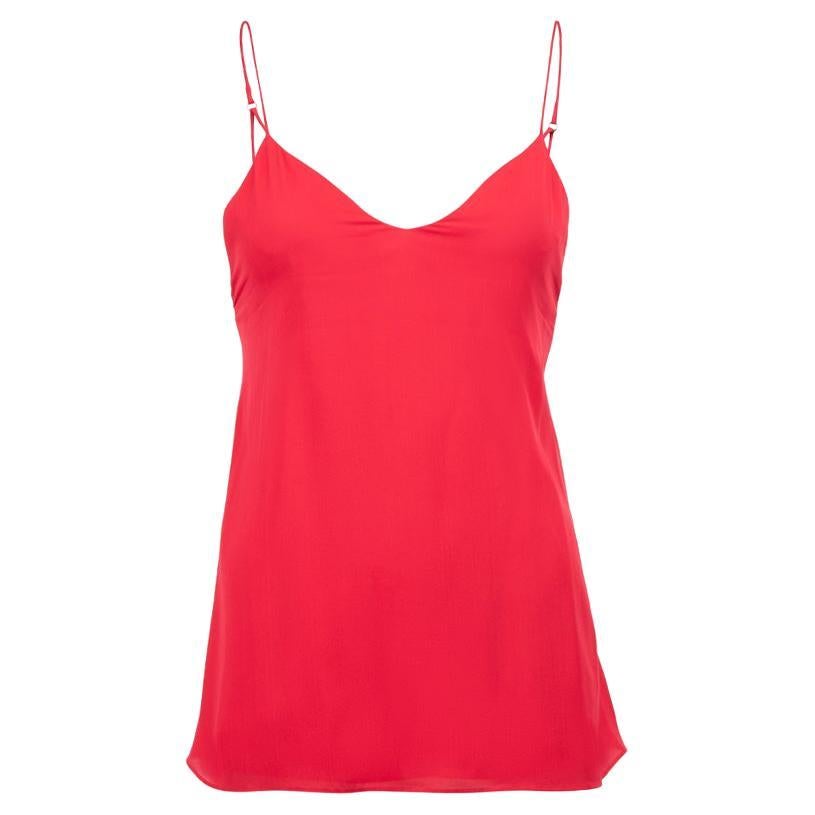 Red Silk Spaghetti Strap Tank Top Size XS For Sale