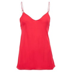 Red Silk Spaghetti Strap Tank Top Size XS