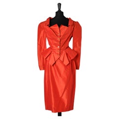 Red silk taffetas skirt-suit Vivien Westwood Gold Label 