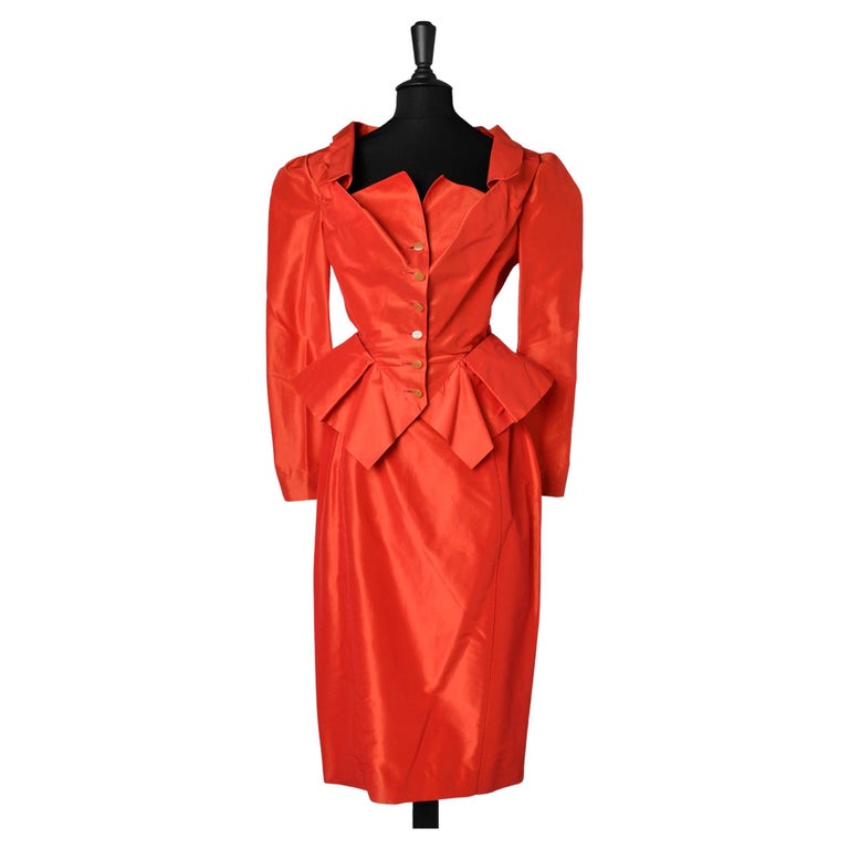 Red silk taffetas skirt-suit Vivien Westwood Gold Label at 1stDibs