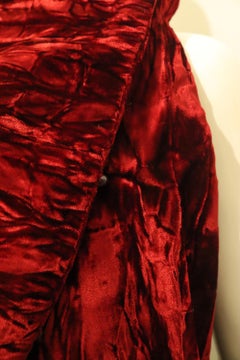 Red Silk Velvet Shawl