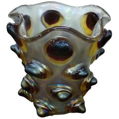 Red Silver Blown Vase