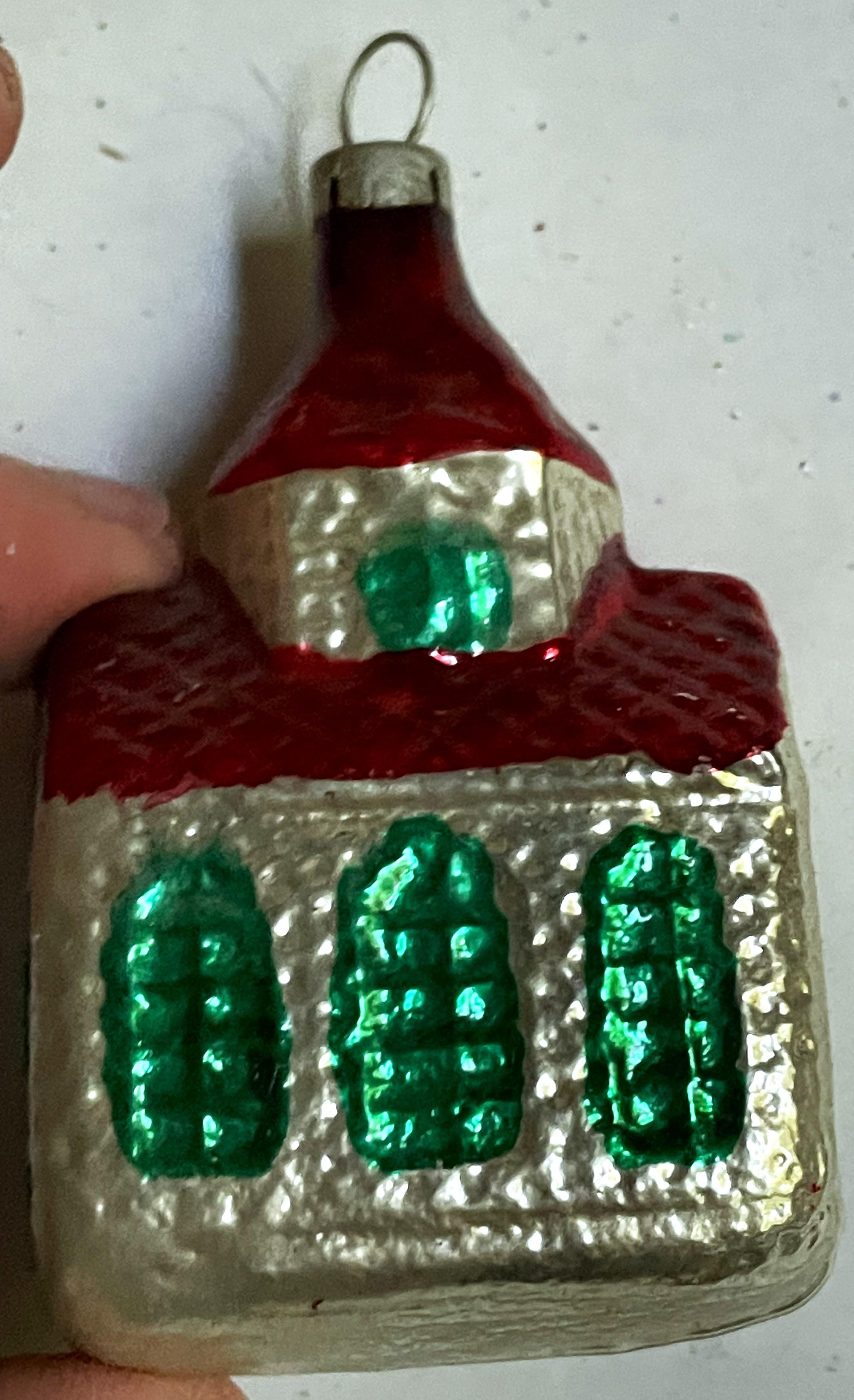 Ornamenti per l'albero di Natale della chiesa in vetro soffiato rosso e argento Mercury, lotto di 3 pezzi in vendita 3