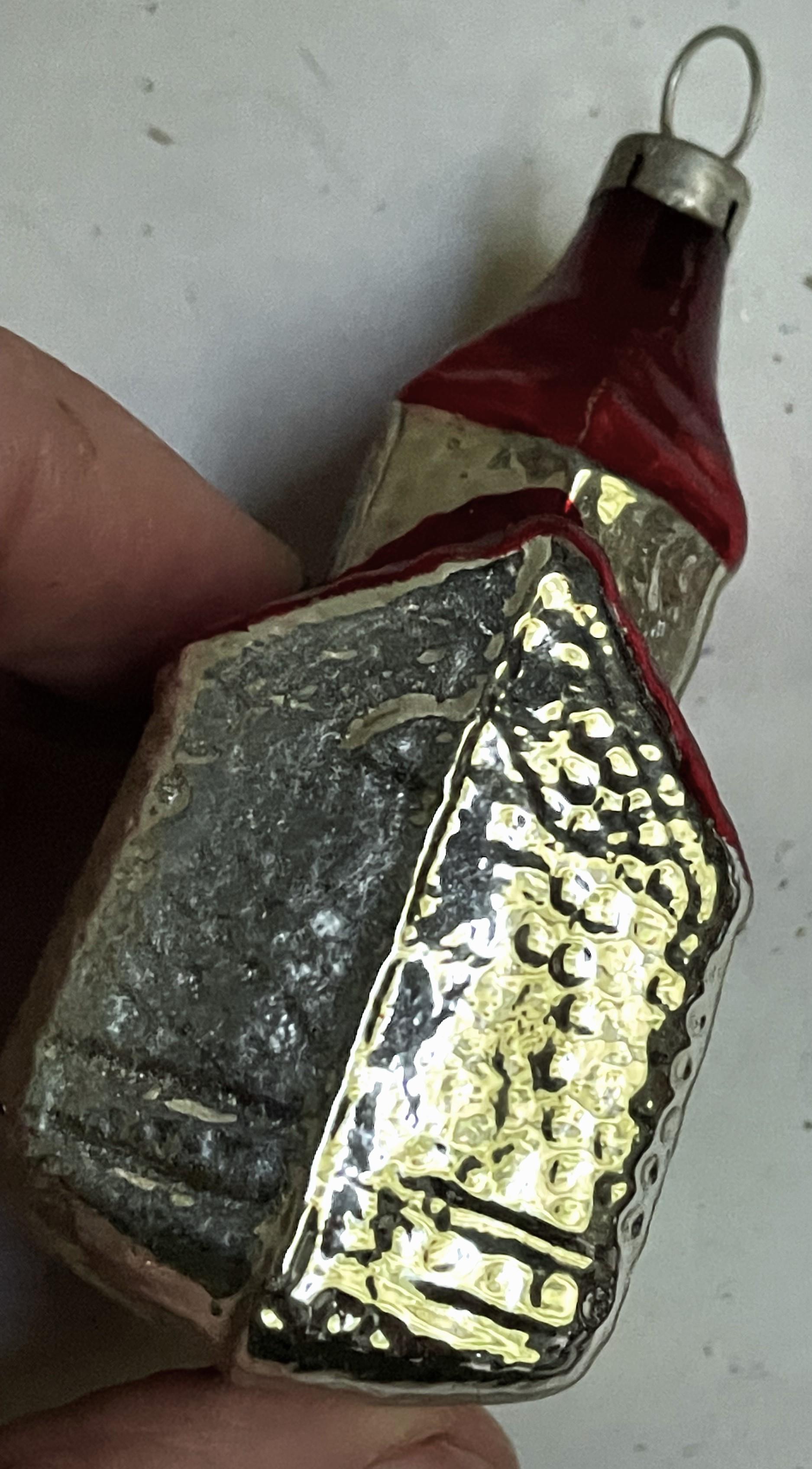 Ornamenti per l'albero di Natale della chiesa in vetro soffiato rosso e argento Mercury, lotto di 3 pezzi in vendita 4