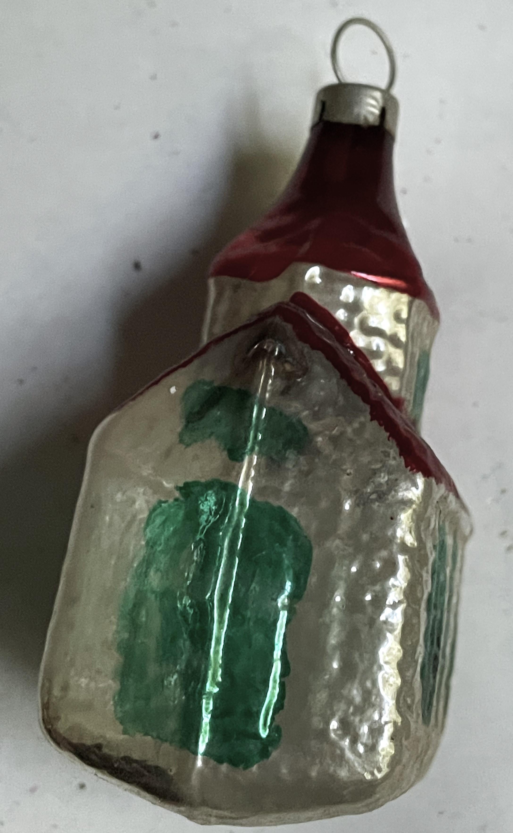 Ornamenti per l'albero di Natale della chiesa in vetro soffiato rosso e argento Mercury, lotto di 3 pezzi in vendita 2