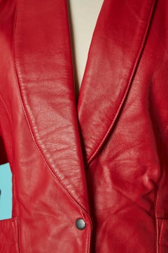 Chaqueta de piel roja de un solo pecho Michael Hoban for North Beach Leather