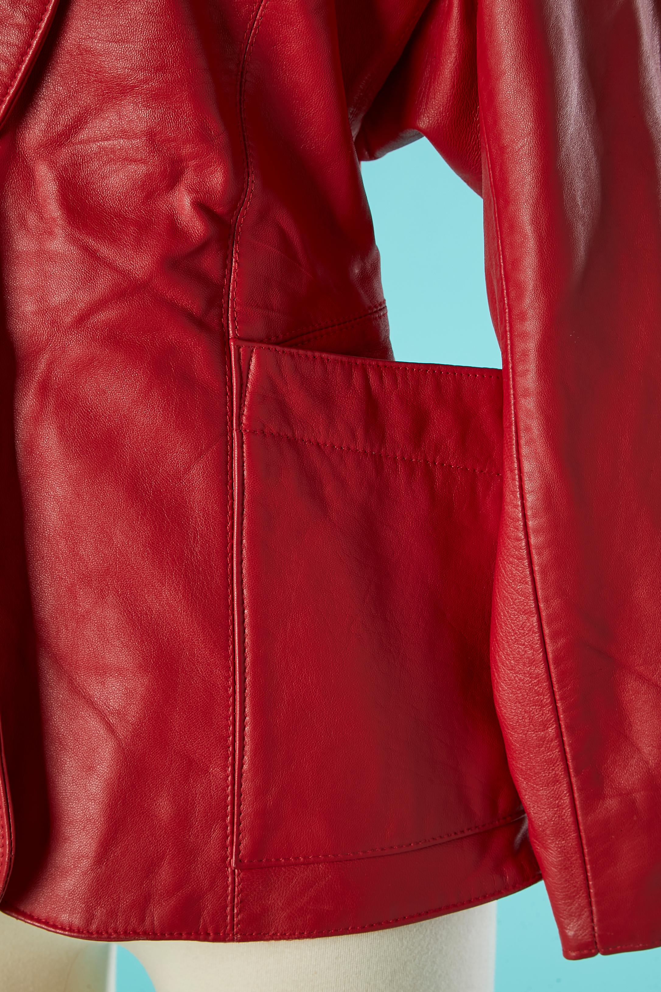 Rouge Veste rouge à simple boutonnage Michael Hoban pour North Beach Leather  en vente