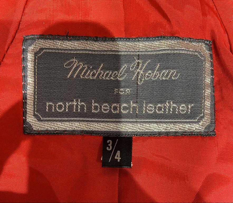Rote einreihige Lederjacke Michael Hoban for North Beach Leather  im Angebot 3