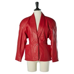 Veste rouge à simple boutonnage Michael Hoban pour North Beach Leather 