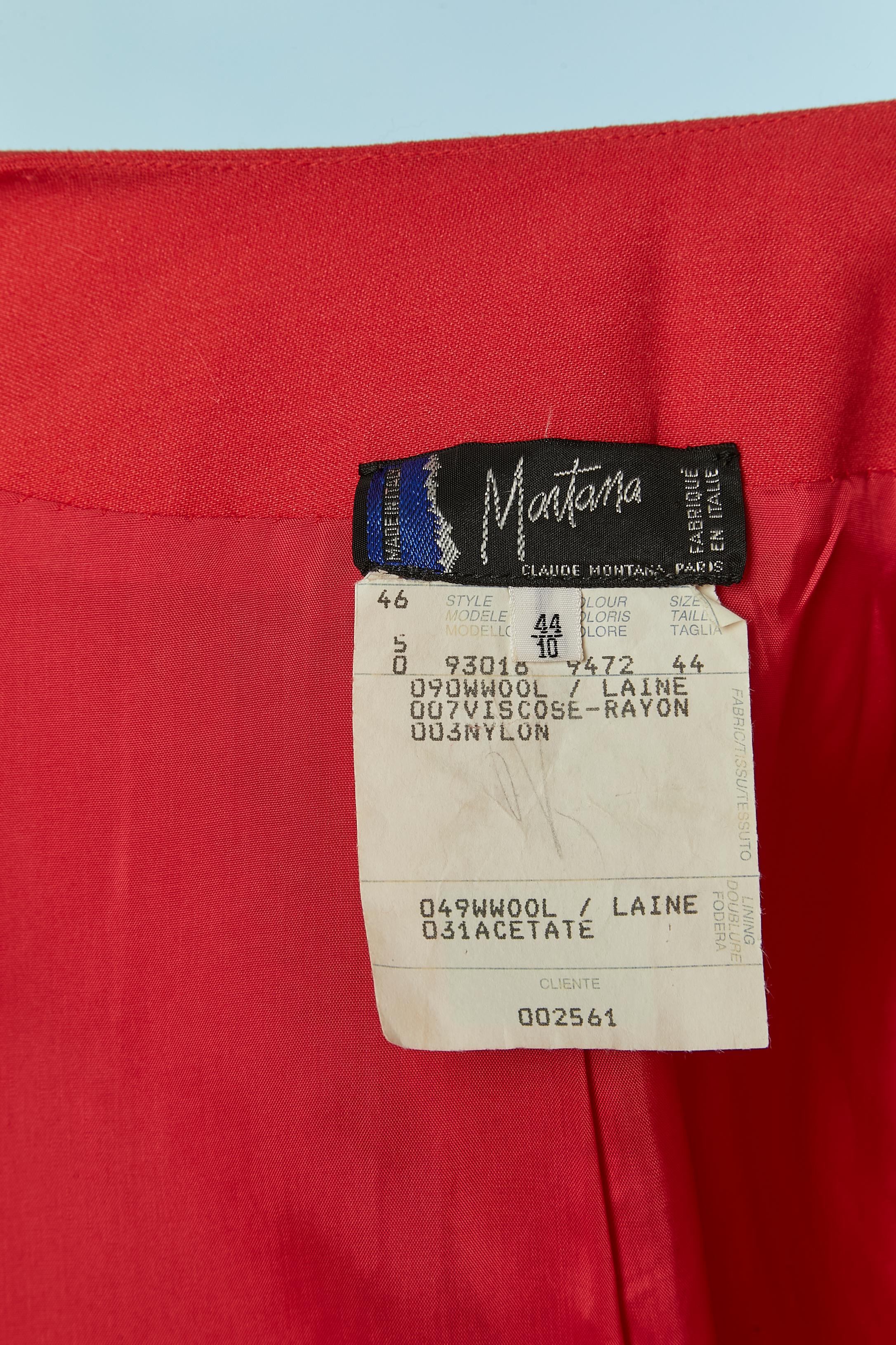 Red skirt suit with double breasted jacket MONTANA en venta 3