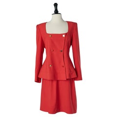 Red skirt suit with double breasted jacket MONTANA