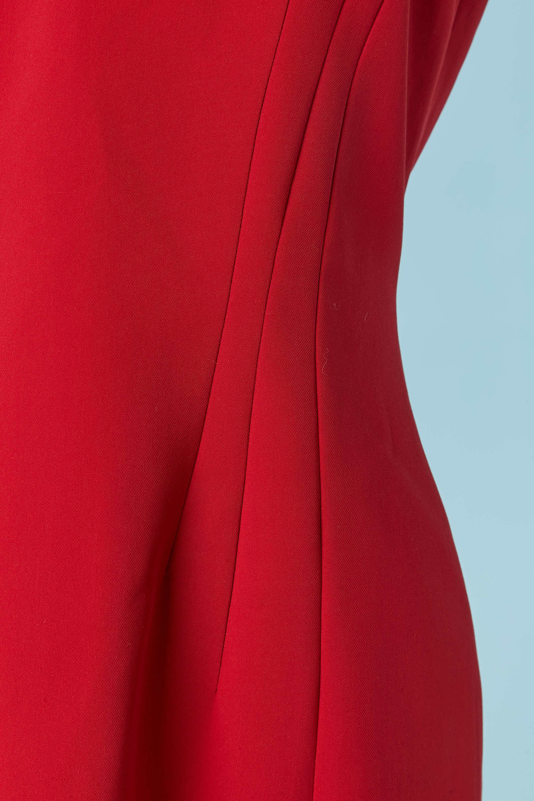 Rouge Red sleeveless cocktail dress with cut-work MOSCHINO COUTURE New en vente