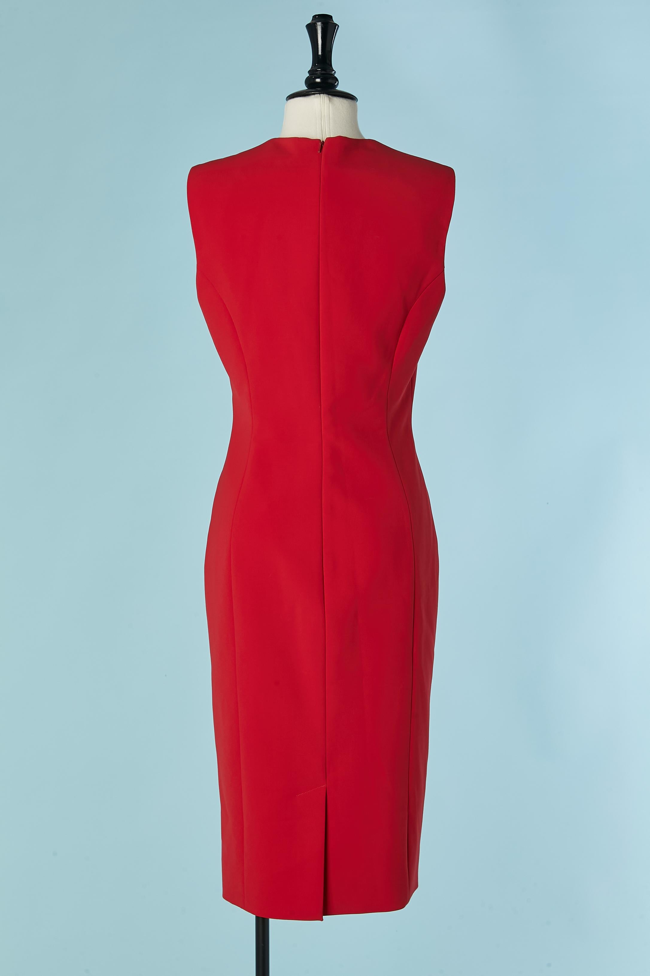 Red sleeveless cocktail dress with cut-work MOSCHINO COUTURE New en vente 1