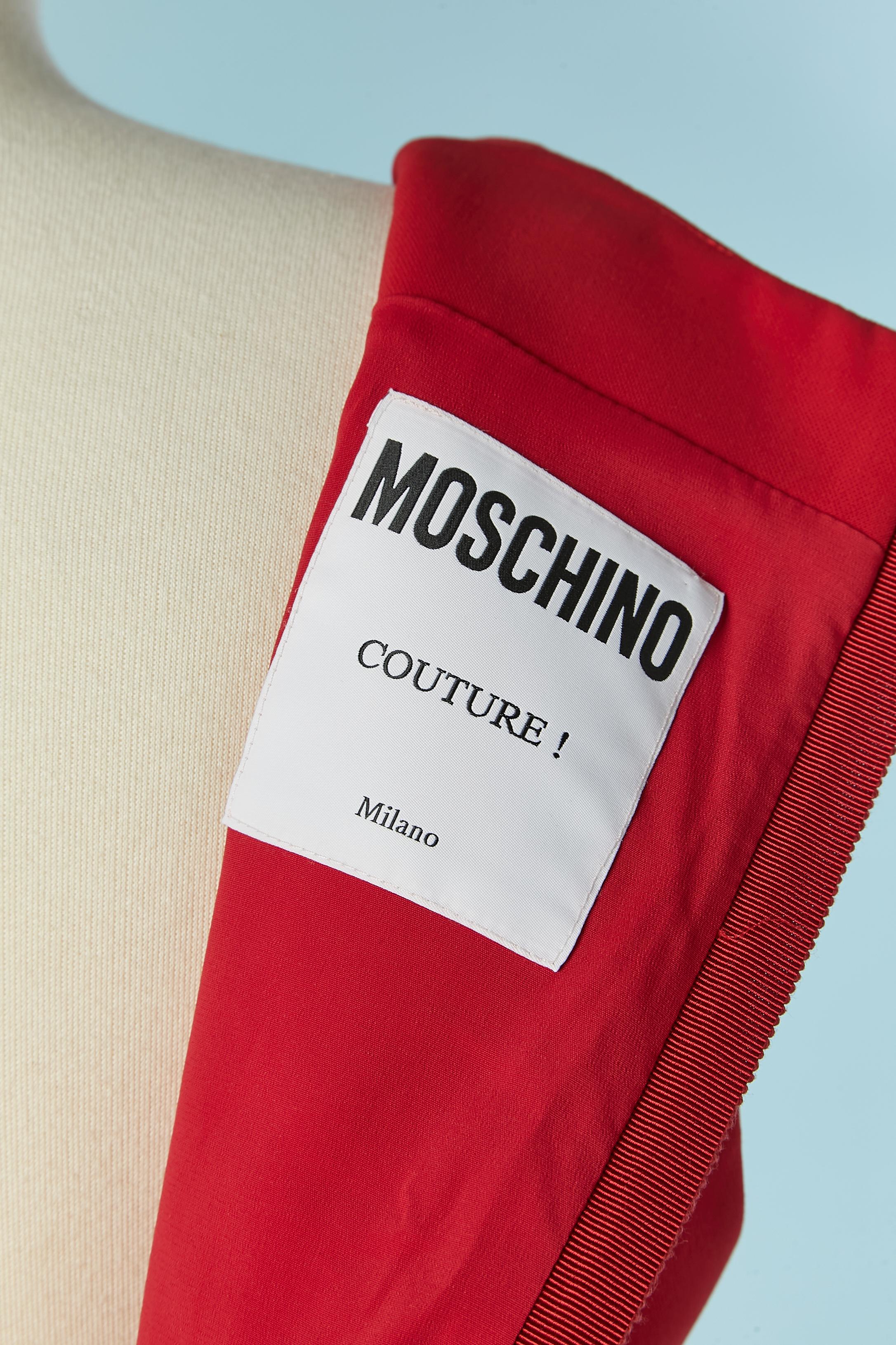 Red sleeveless cocktail dress with cut-work MOSCHINO COUTURE New en vente 2