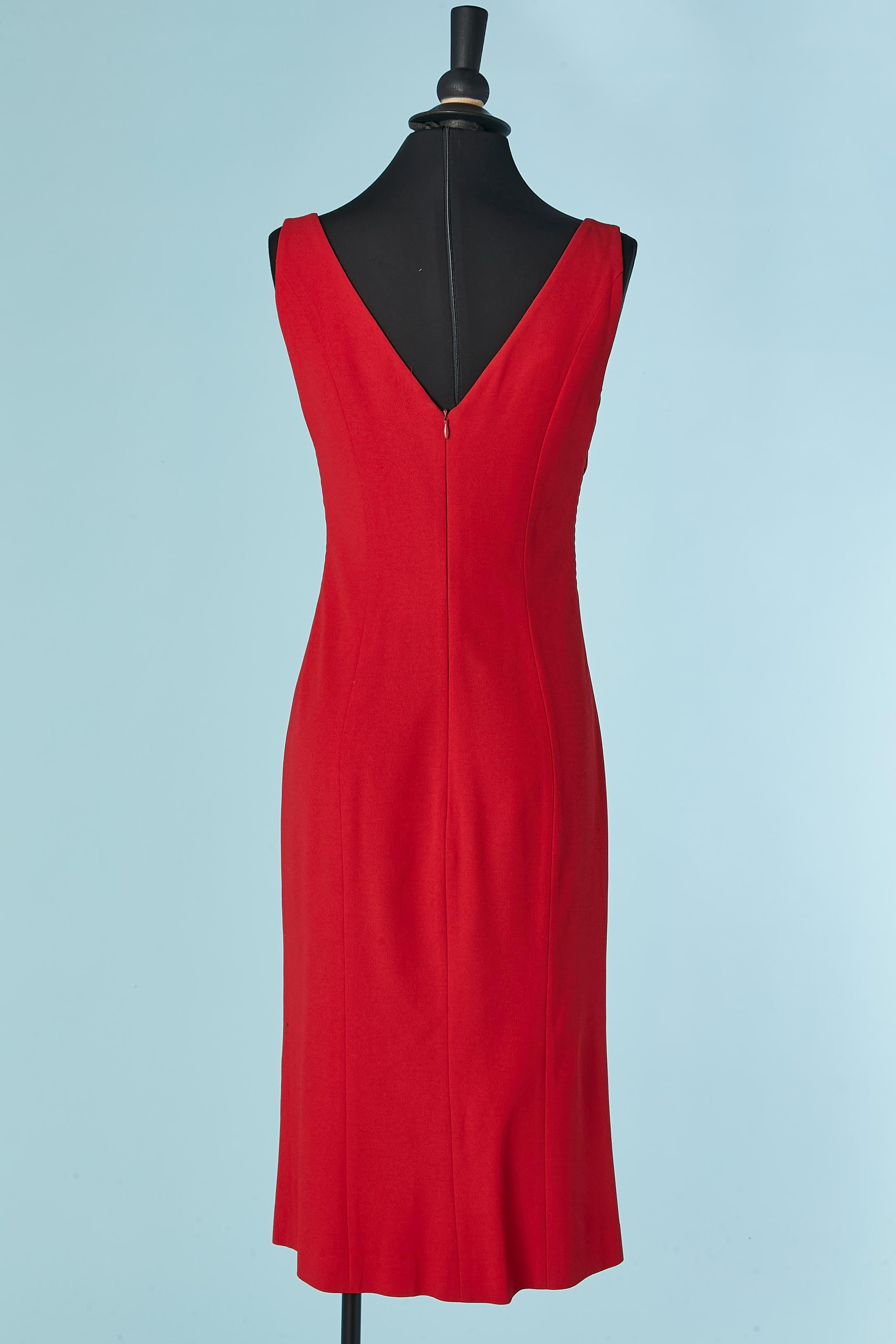 Red sleeveless cocktail dress with string on the side MONTANA BLU For Sale 1