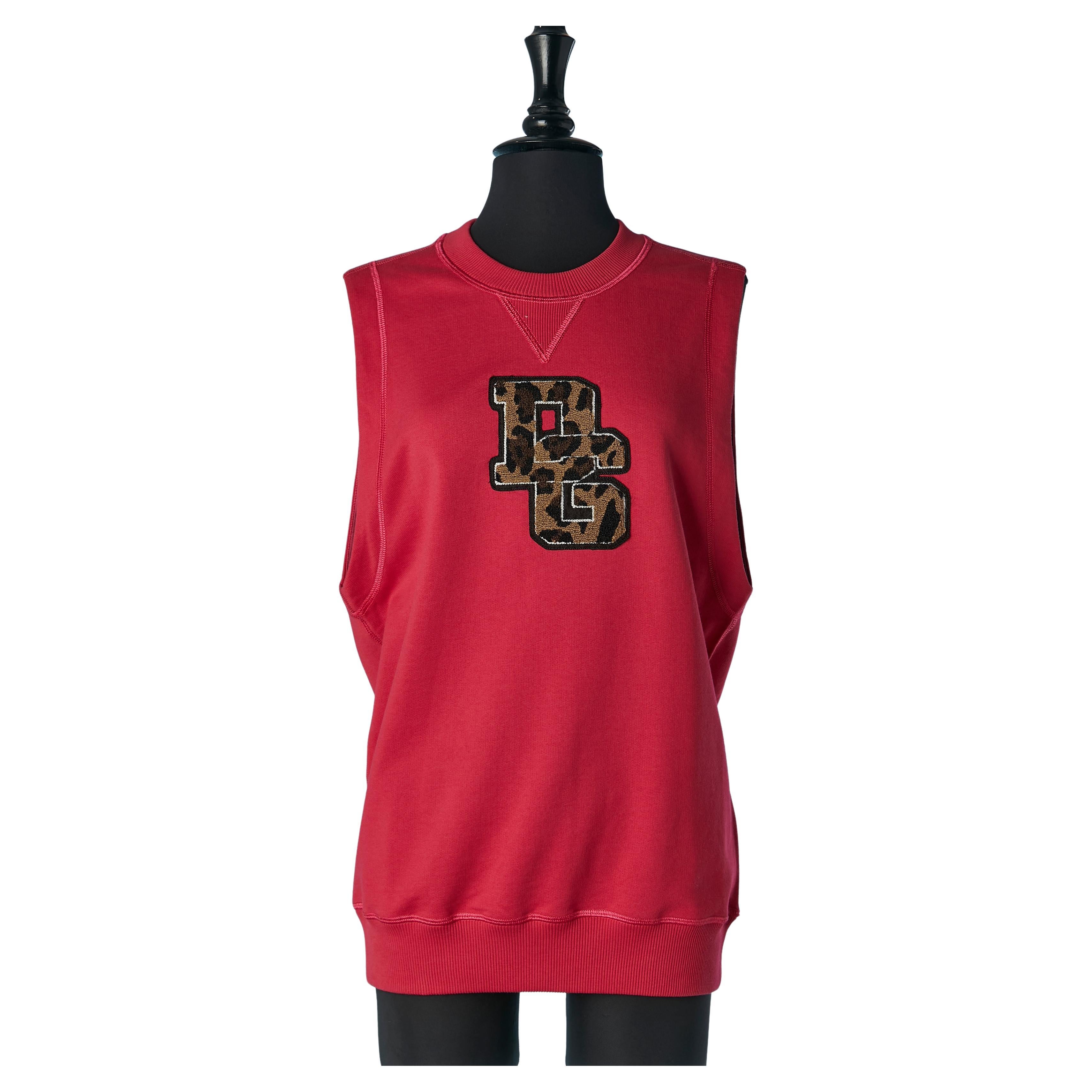 Red sleeveless "DG" sweat-shirt Dolce & Gabbana  For Sale