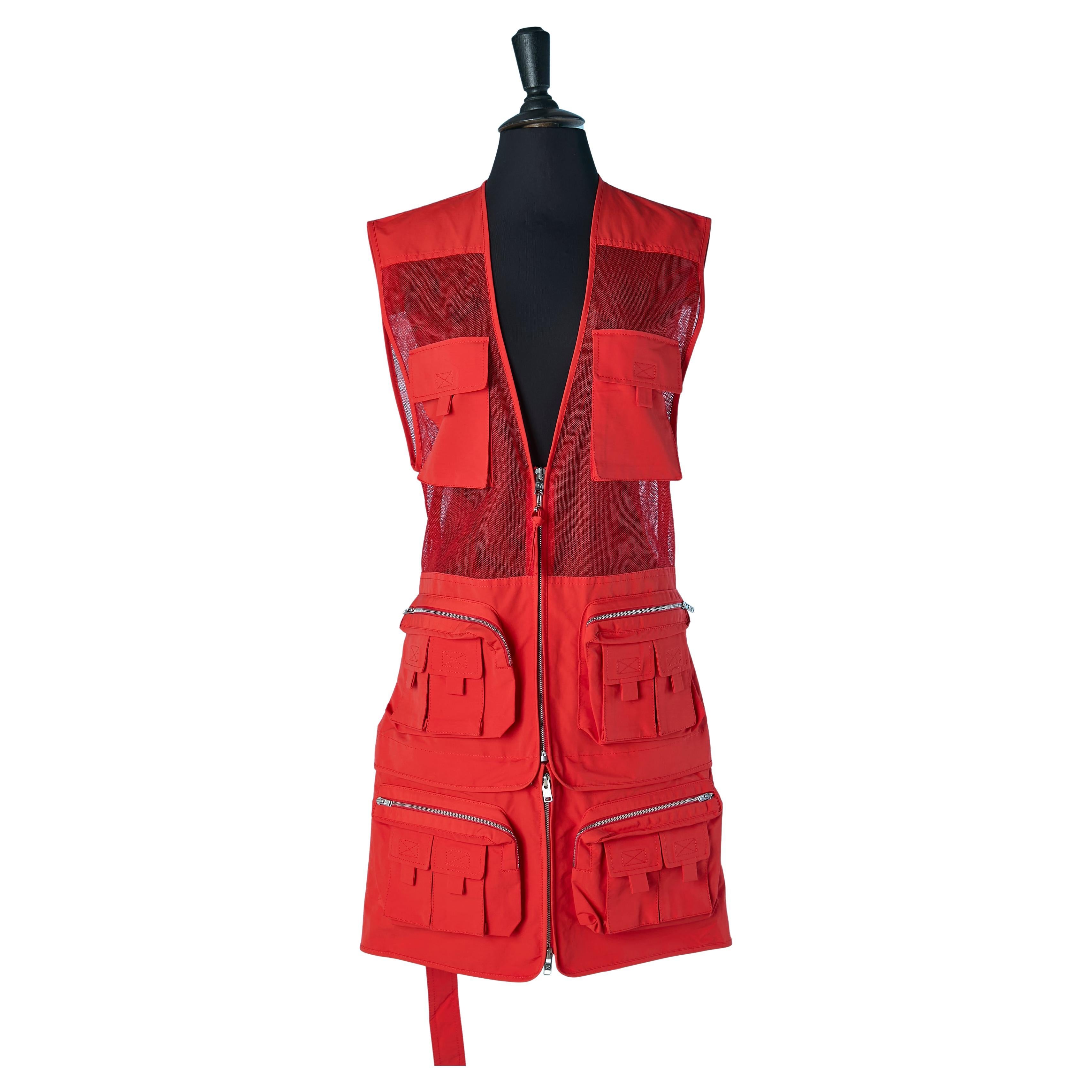 Red sleeveless dress with pocket KENZO New