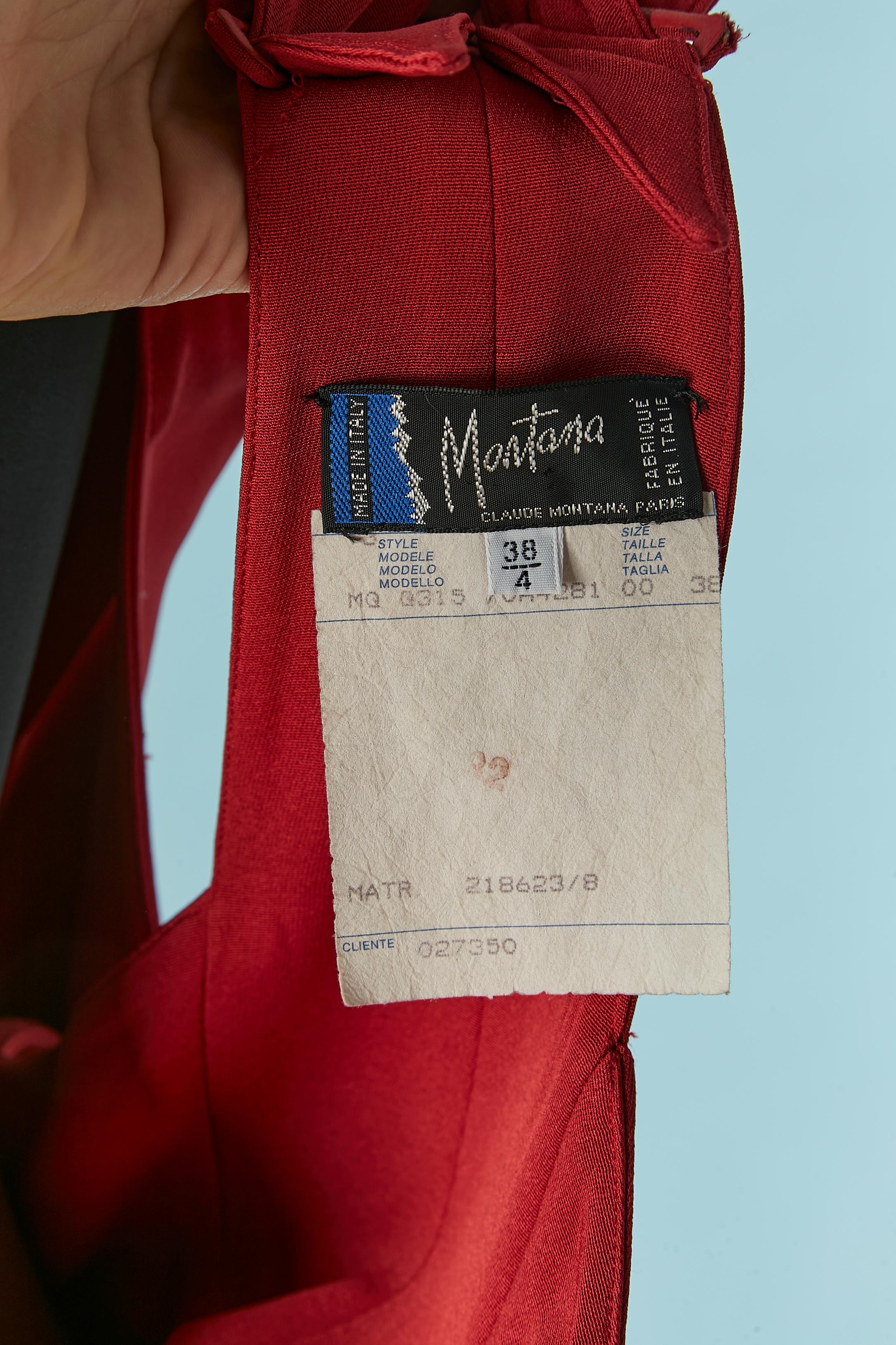 Vestido de noche rojo sin mangas con abertura lateral MONTANA en venta 5