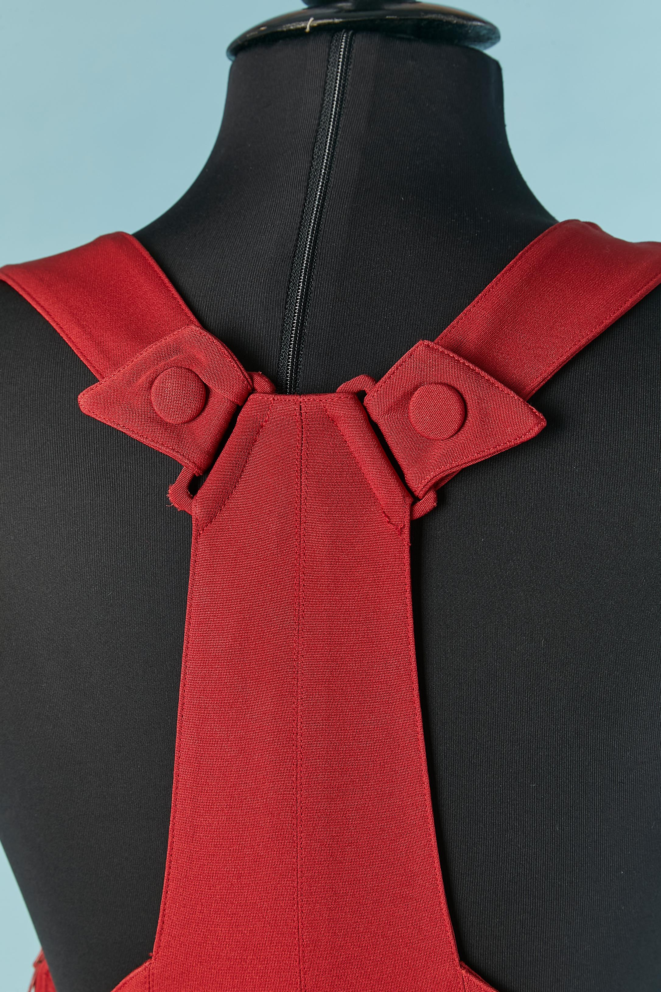 Vestido de noche rojo sin mangas con abertura lateral MONTANA en venta 1