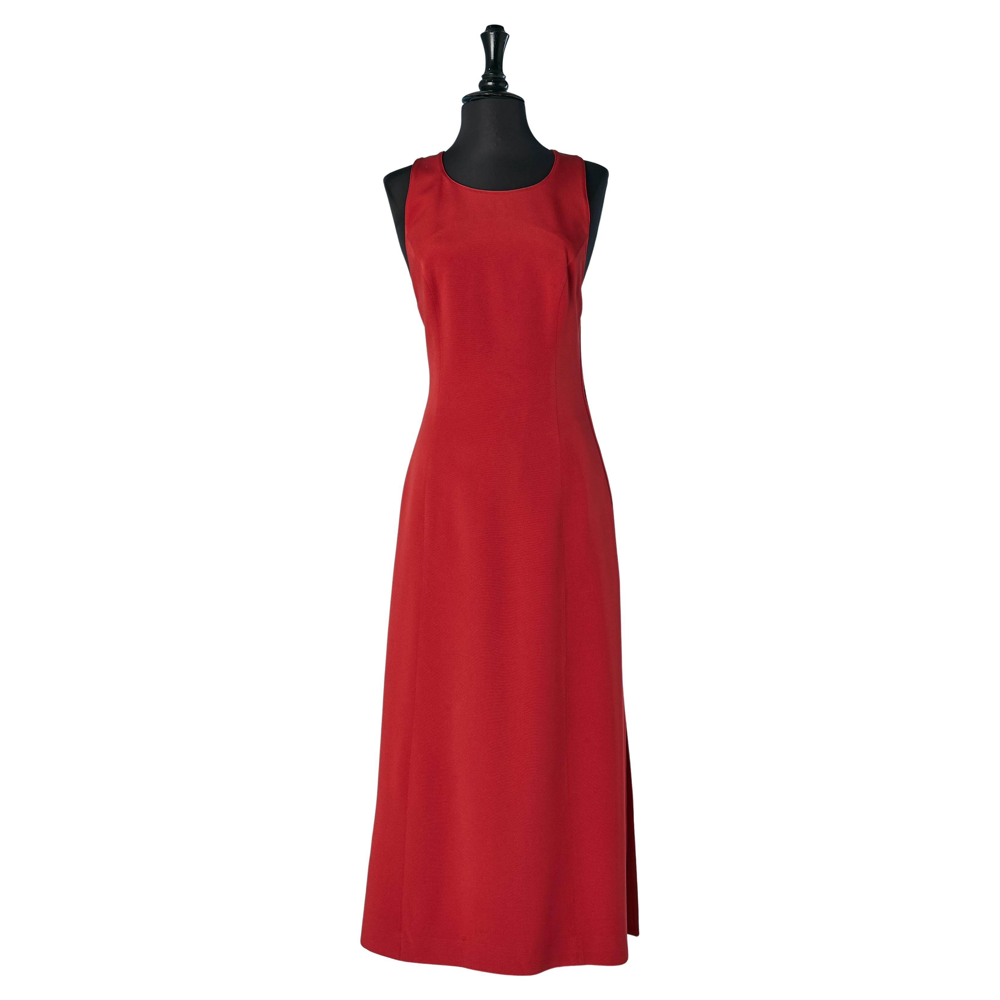 Vestido de noche rojo sin mangas con abertura lateral MONTANA en venta