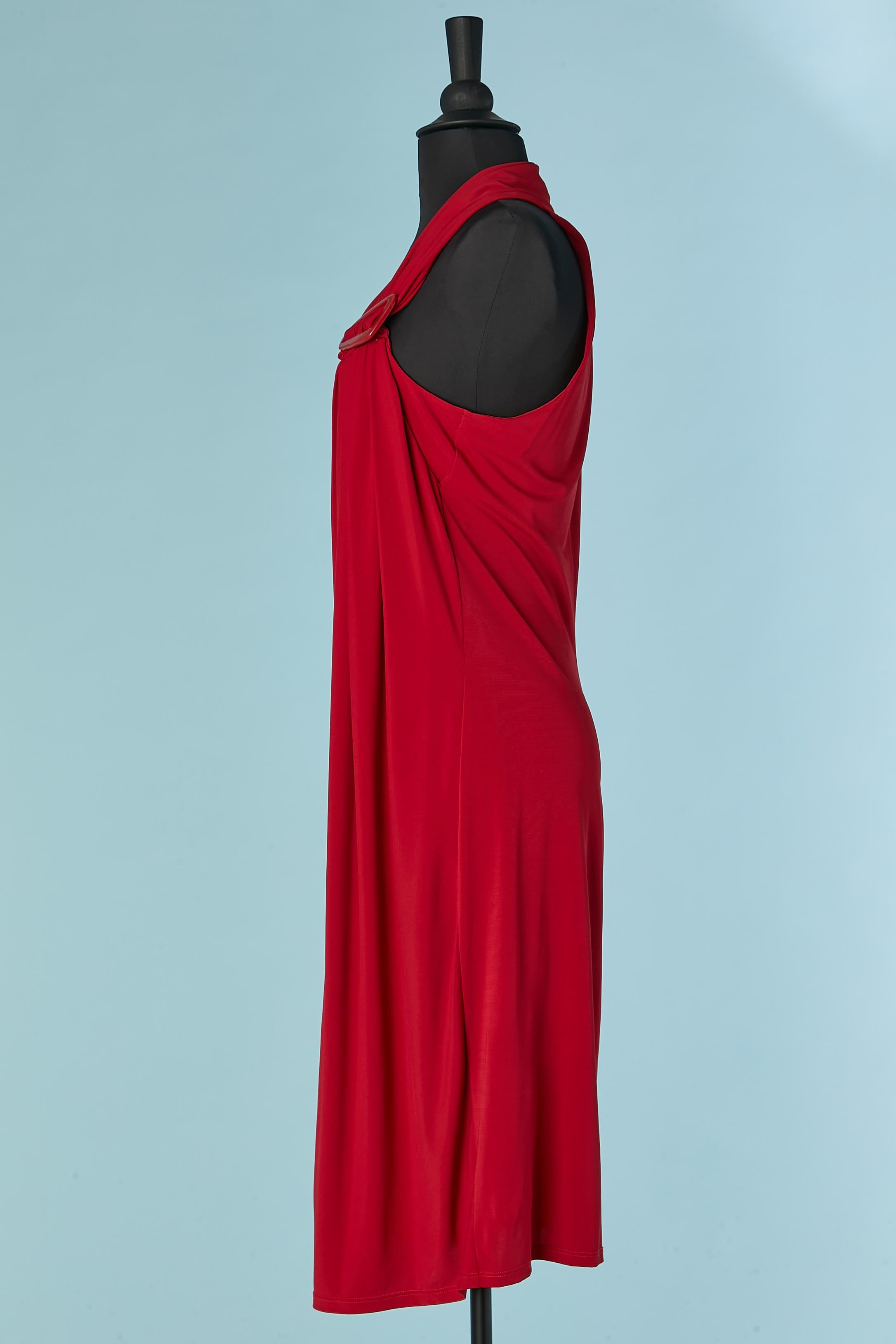Women's Red sleeveless jersey dress with red buckle Max Mara For Sale