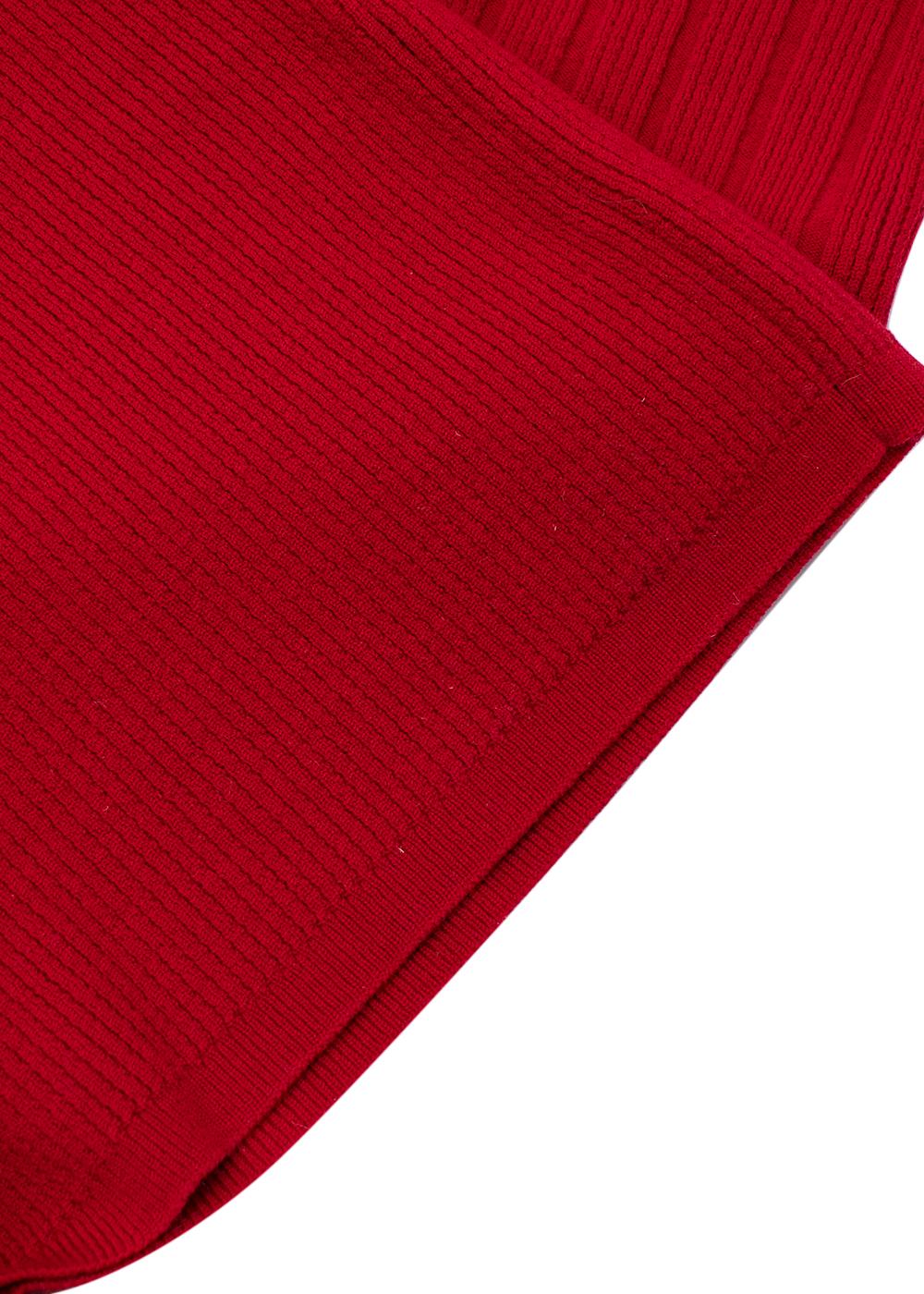 Red Sleeveless Rib-Knit Dress 2