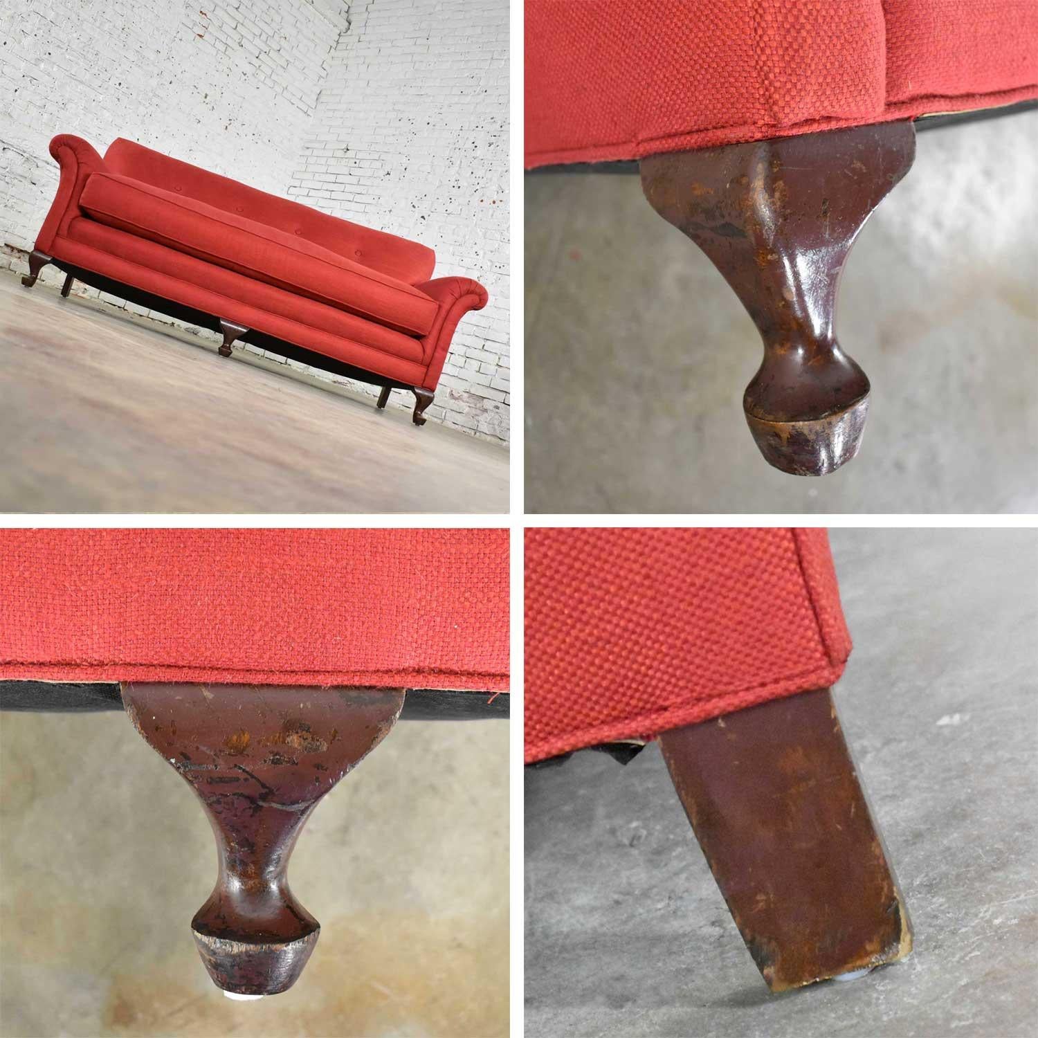 Red Smaller Size Lawson Sofa with Rolled Arms Down Bench Seat and Tight Back 5