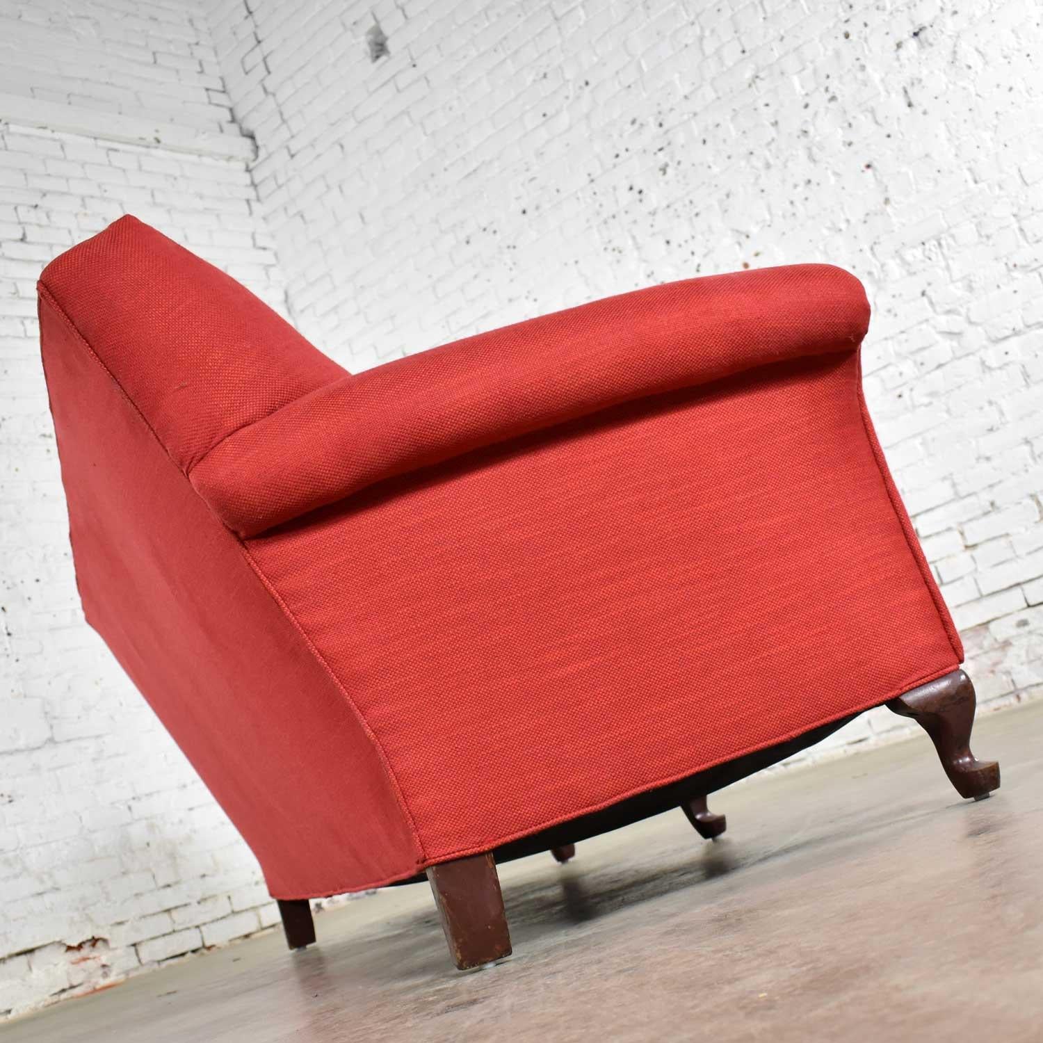 Red Smaller Size Lawson Sofa with Rolled Arms Down Bench Seat and Tight Back 1