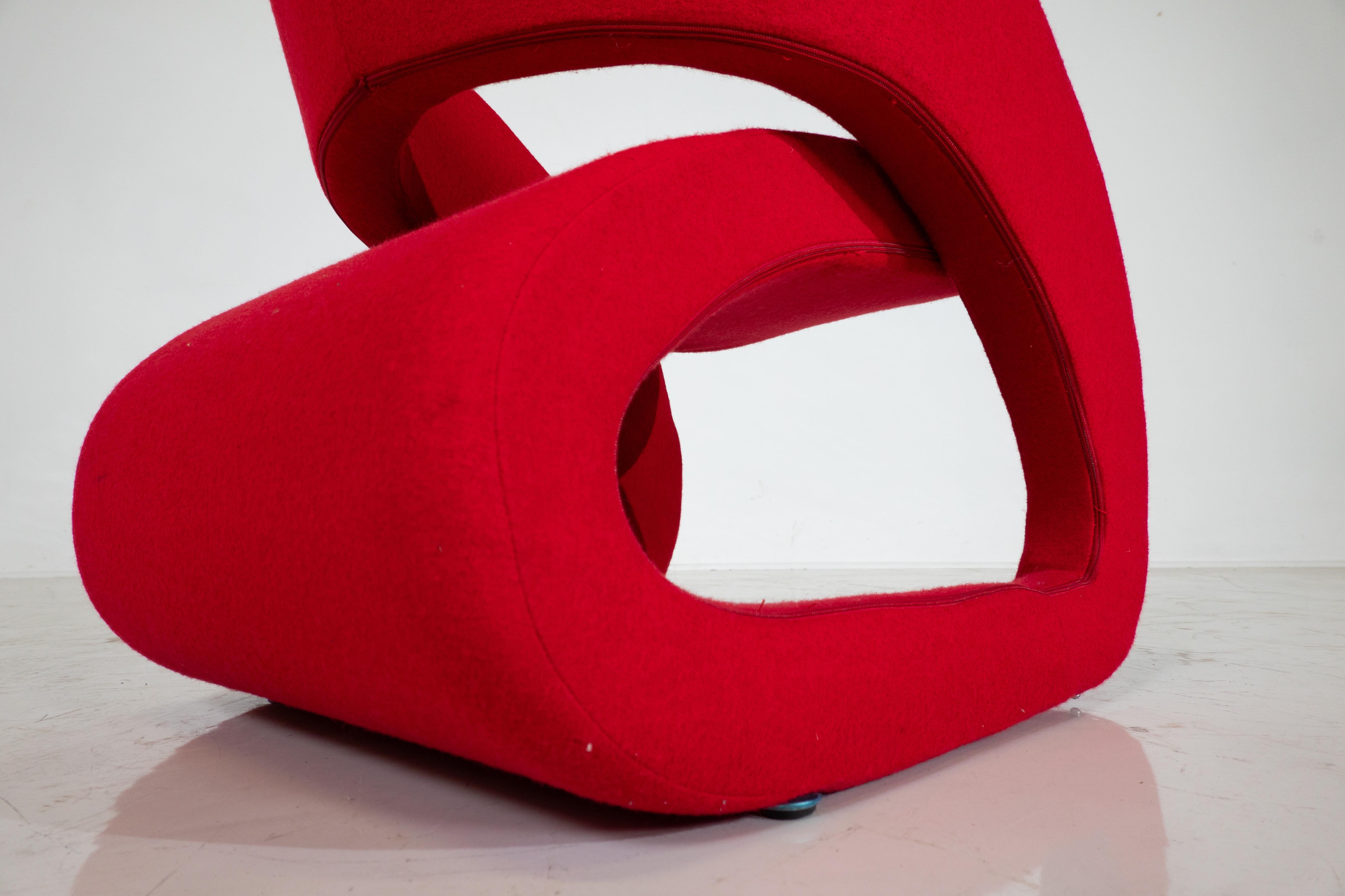 Rote Smile-Sessel von Marcello Ziliani für BBB Emmebonacina, Italien, 1990er Jahre (Moderne der Mitte des Jahrhunderts) im Angebot