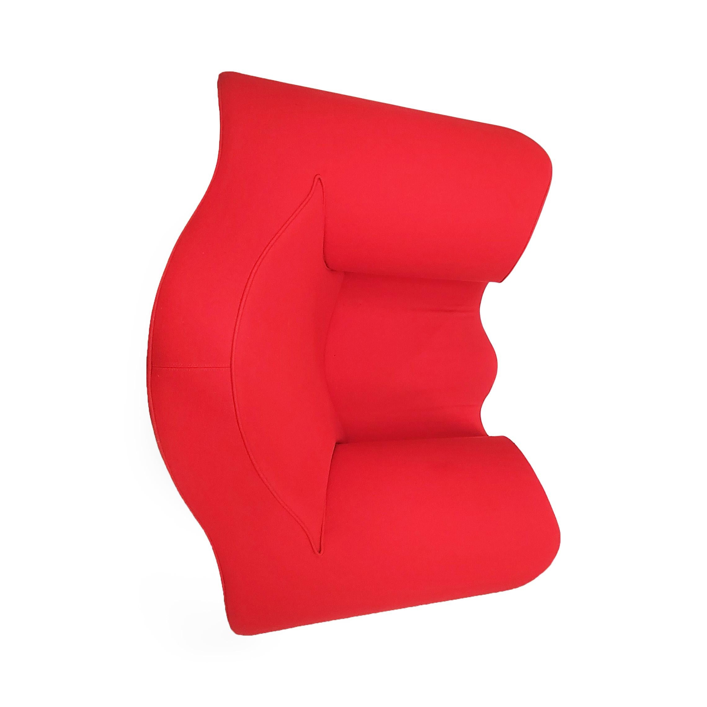 Red Soft Big Easy Armchair by Ron Arad for Moroso In Good Condition For Sale In Brooklyn, NY