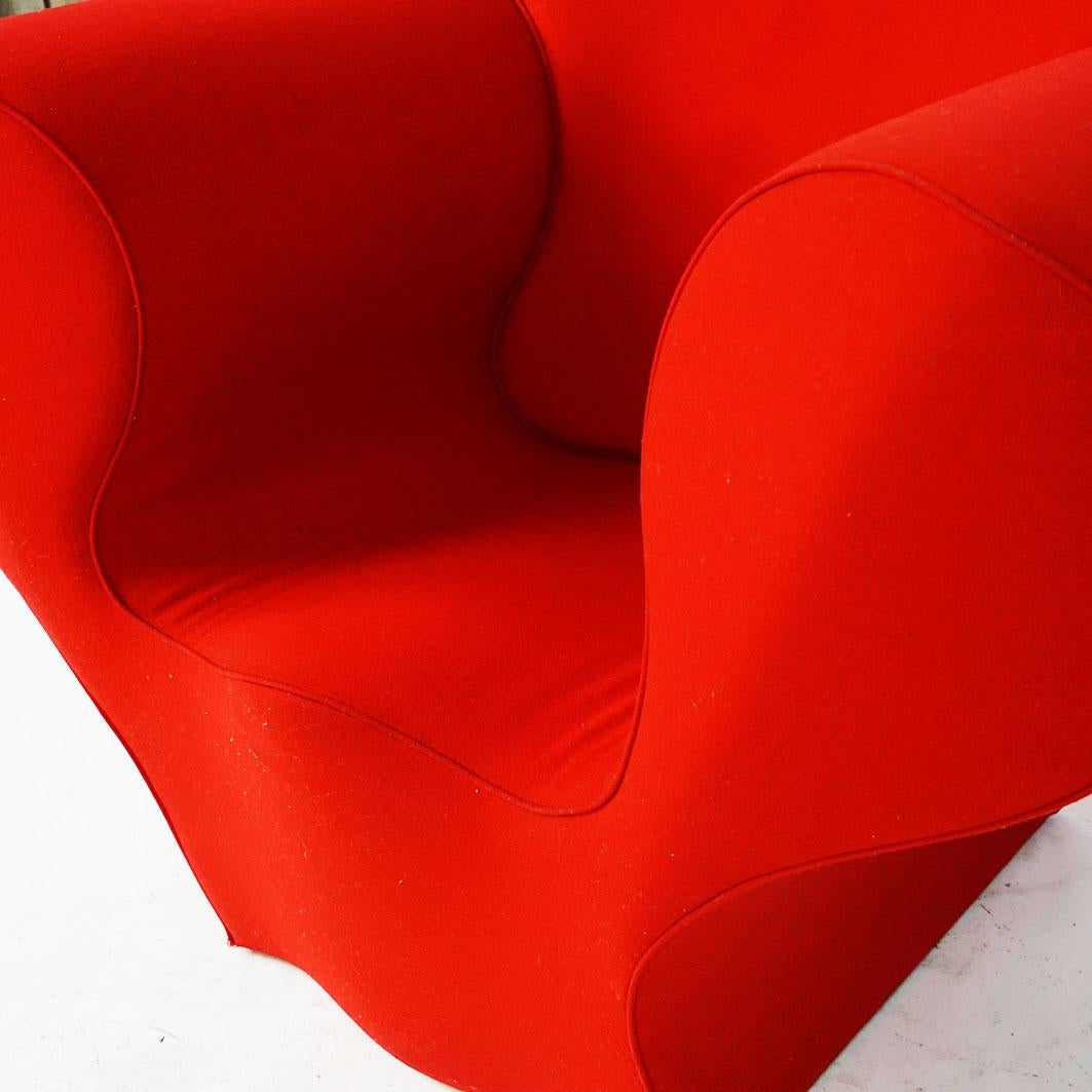 Red Soft Big Easy Chair by Ron Arad for Moroso Italy 1990s 4