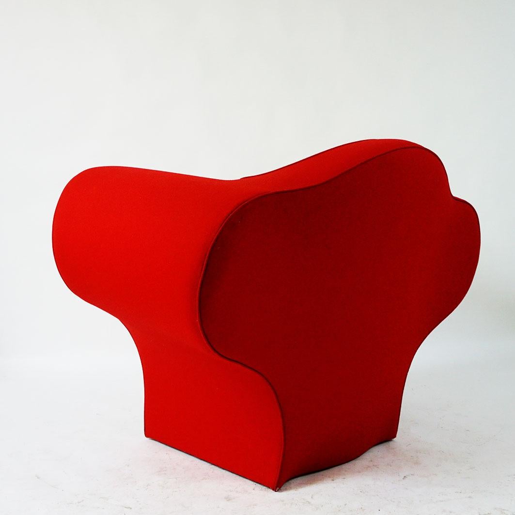 Italian Red Soft Big Easy Chair by Ron Arad for Moroso Italy 1990s For Sale