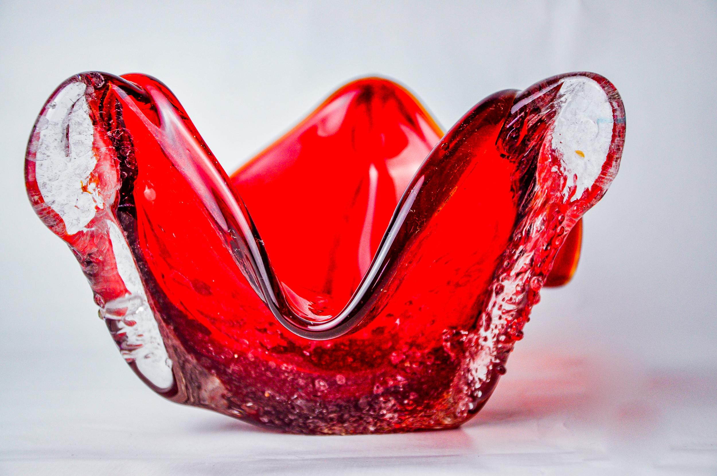 Italiano Portachiavi Sommerso rosso di Seguso, vetro di Murano smerigliato, Italia, 1970 in vendita