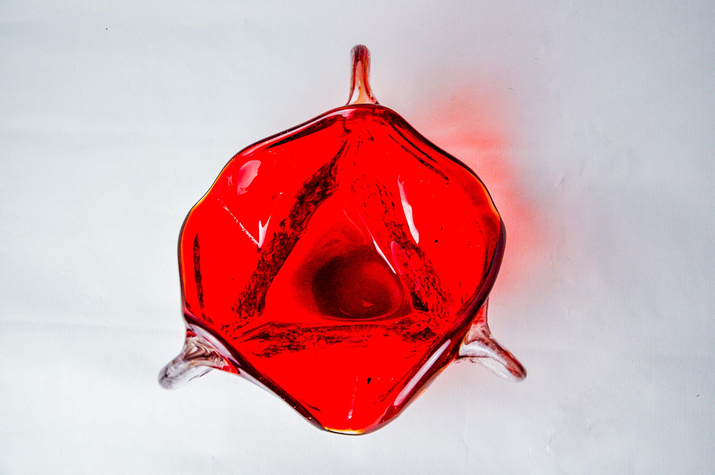 Fine XX secolo Portachiavi Sommerso rosso di Seguso, vetro di Murano smerigliato, Italia, 1970 in vendita