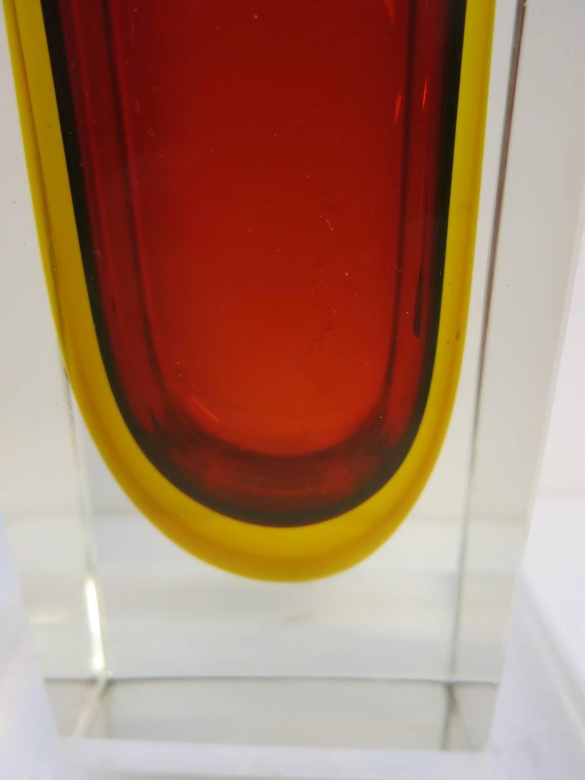 Italian Red Sommerso Vase by Mandruzzato FINAL CLEARANCE SALE