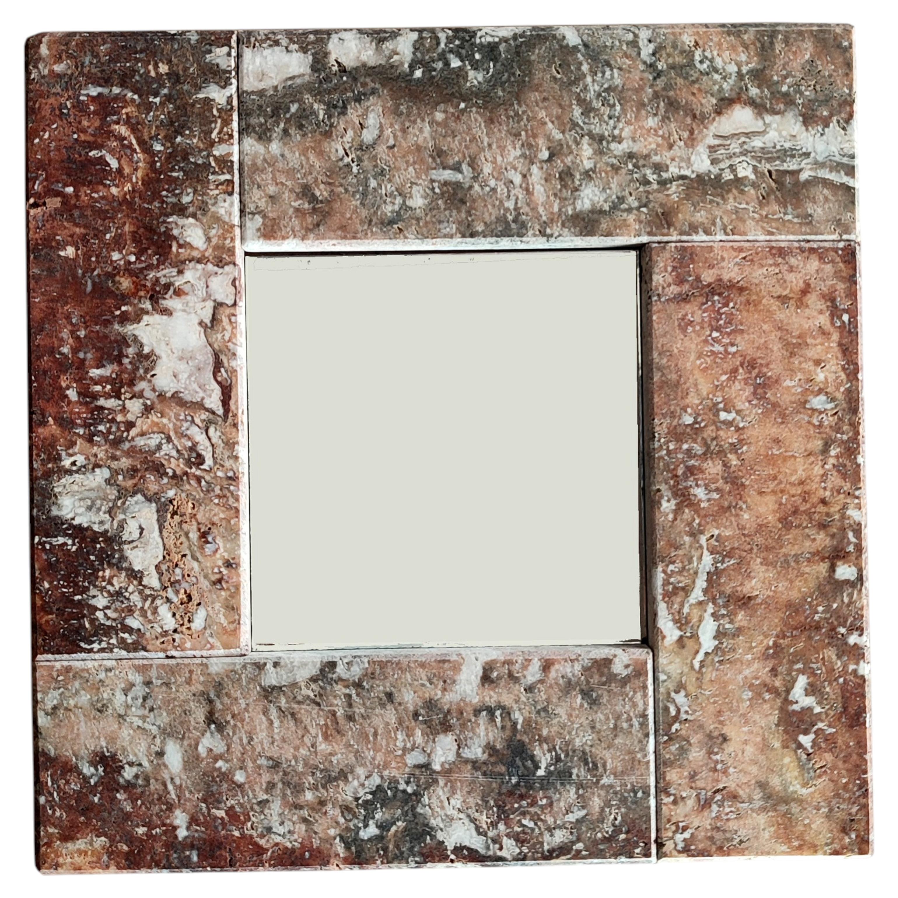 Marble Mirror Red Travertine Spain Craftmanship Luxury Homes Modern Design Gift