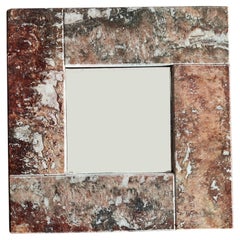 Miroir en travertin rouge d'Espagne Artisanal Luxury Gift Design Present Meddel