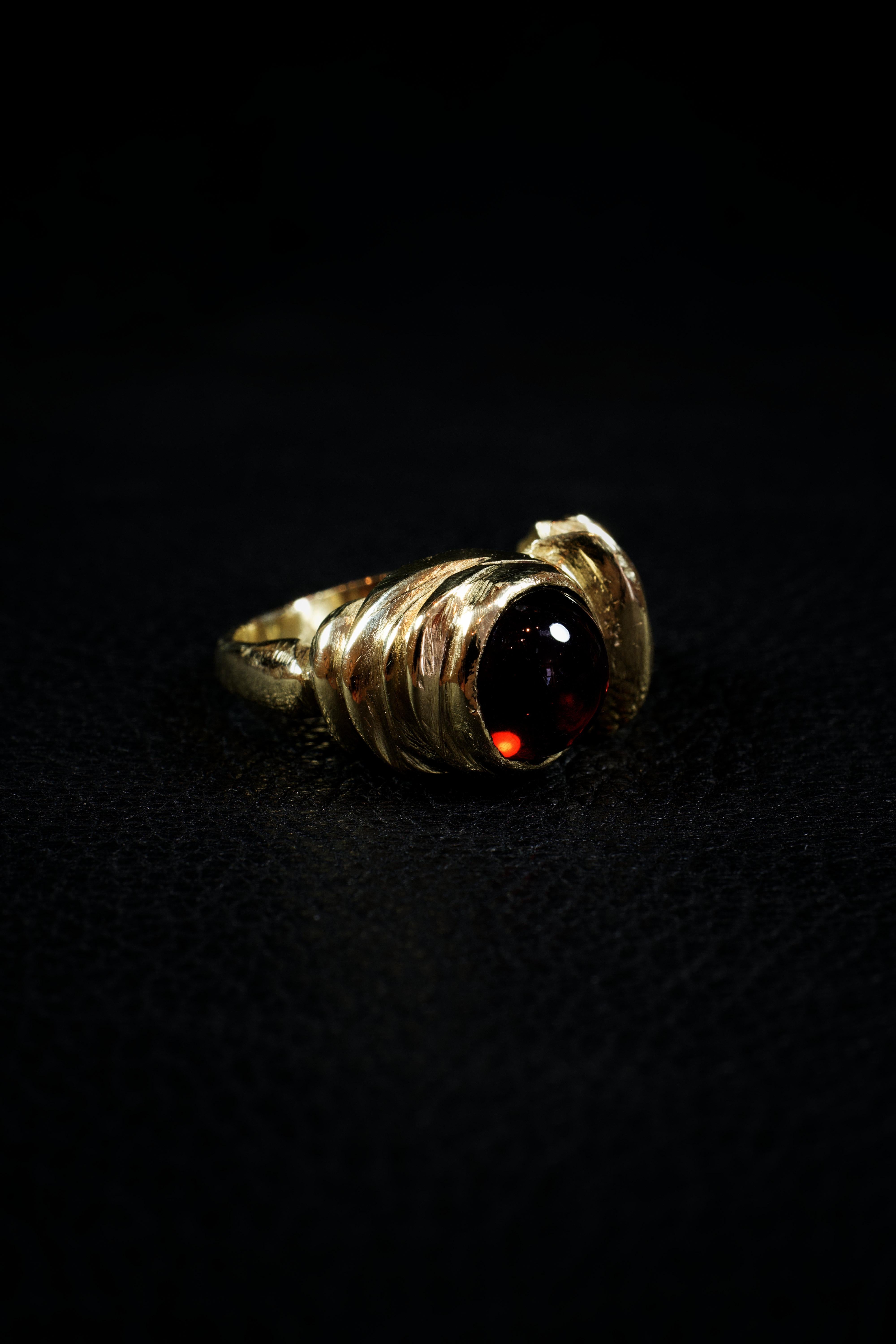 Contemporary Red Sphere (10K Garnet Ring) by Ken Fury