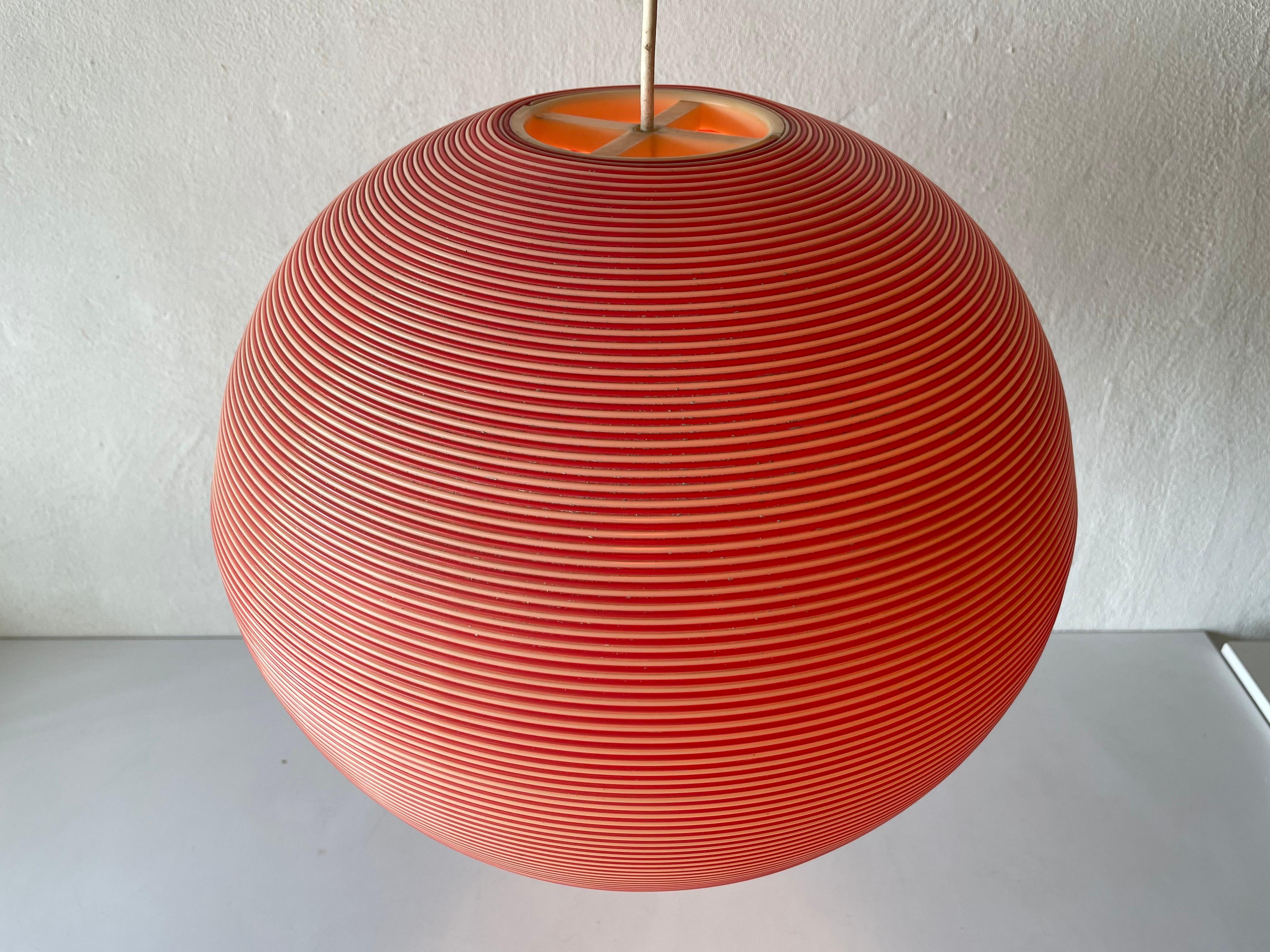 Red Sphere Shaped Rotaflex Ceiling Lamp by Yasha Heifetz, 1960s, Germany 4