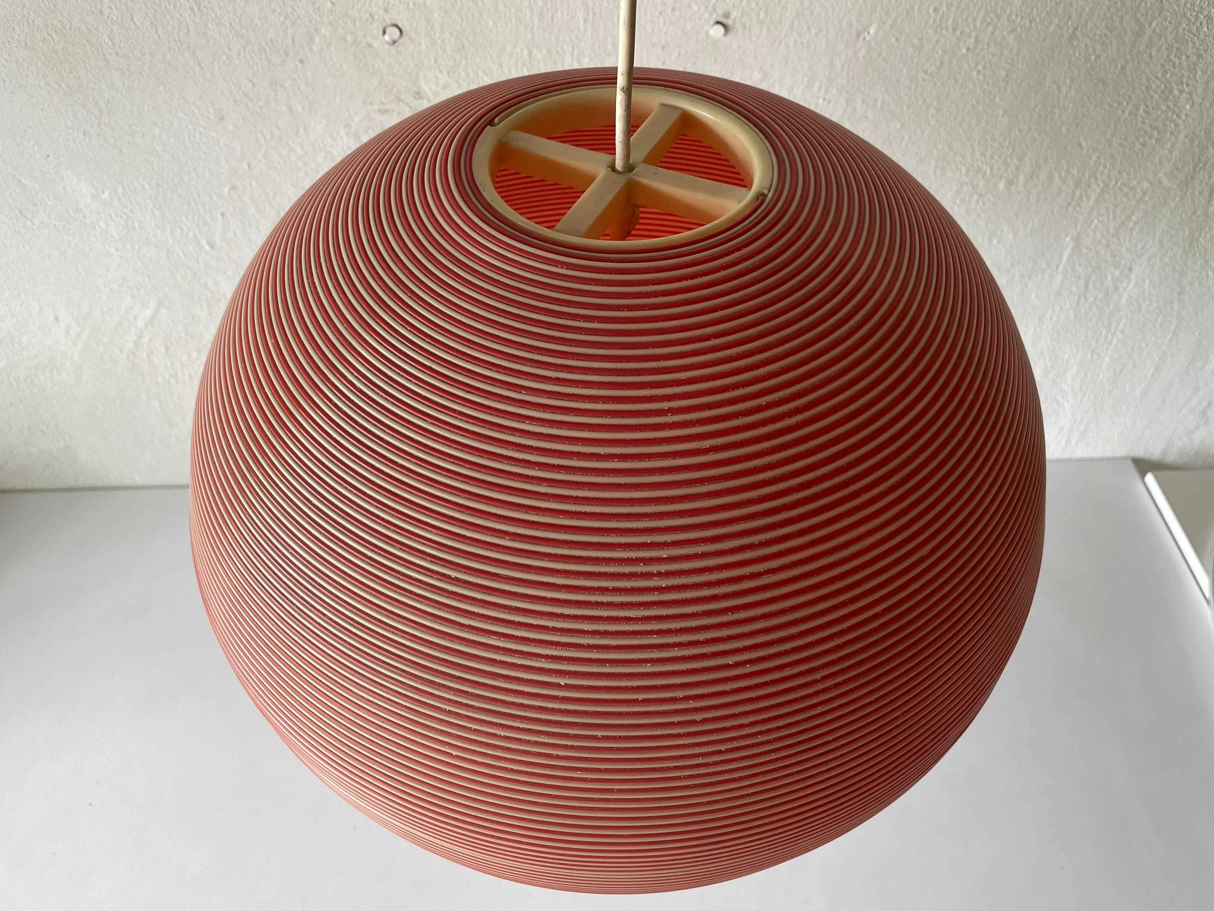 Mid-Century Modern Red Sphere Shaped Rotaflex Ceiling Lamp by Yasha Heifetz, 1960s, Germany