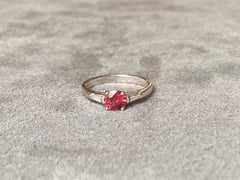 Red Spinel and Diamond Ring