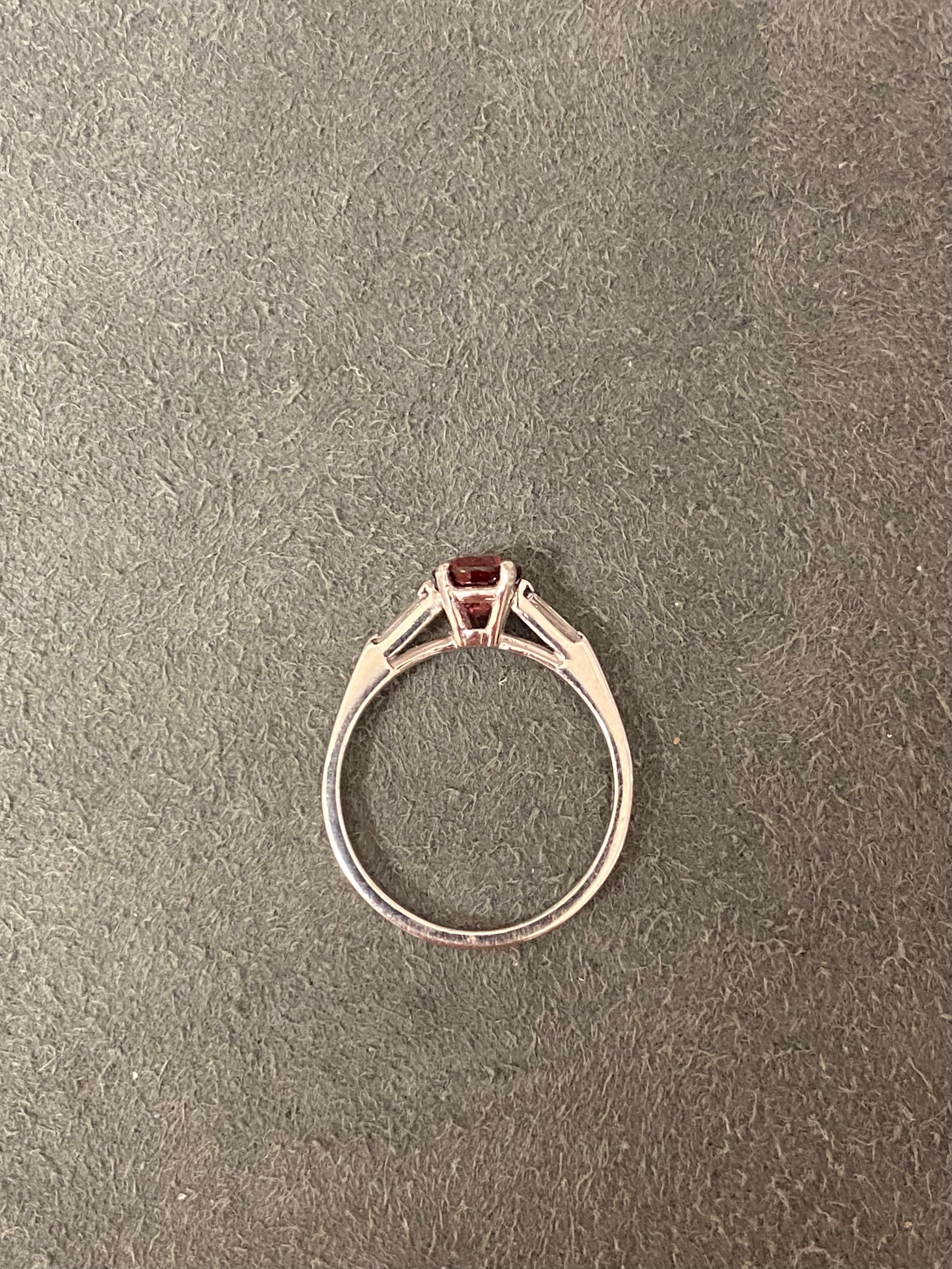 Women's Red Spinel and Diamond Ring For Sale