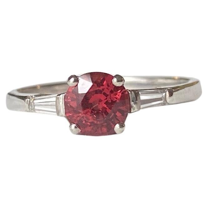 Red Spinel and Diamond Ring For Sale